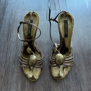 Vintage Roberto Cavalli Brown Glitter Heels